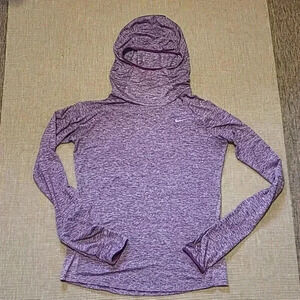 Women's NIKE Dry Fit Running Long Sleeved Shirt with  Hood - Size SMALL